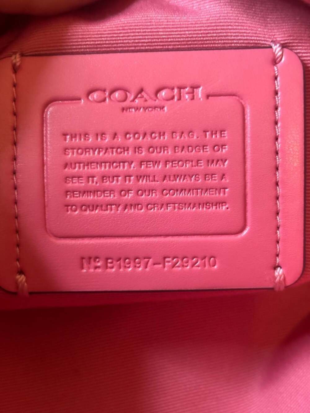 Coach Signature Zip File Crossbody Bag Khaki Pink Leather Trim F73156